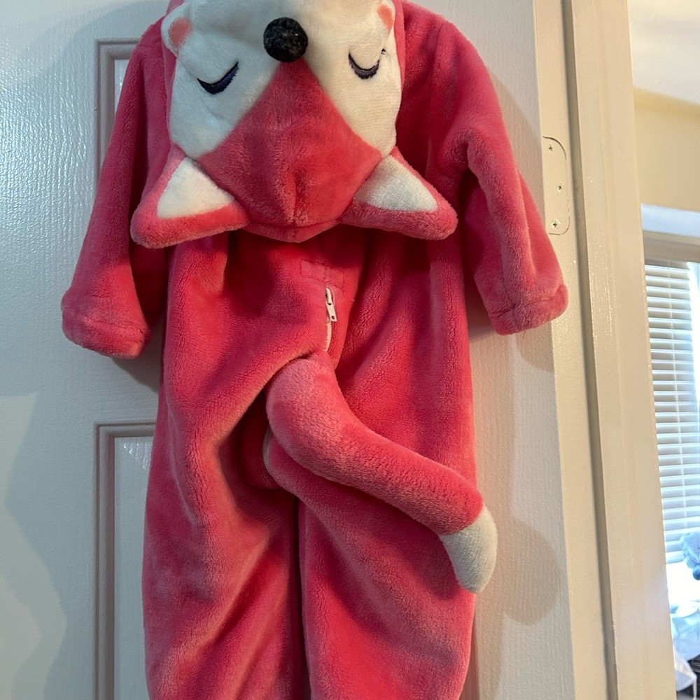Pink white baby toddler fox Halloween costume super soft